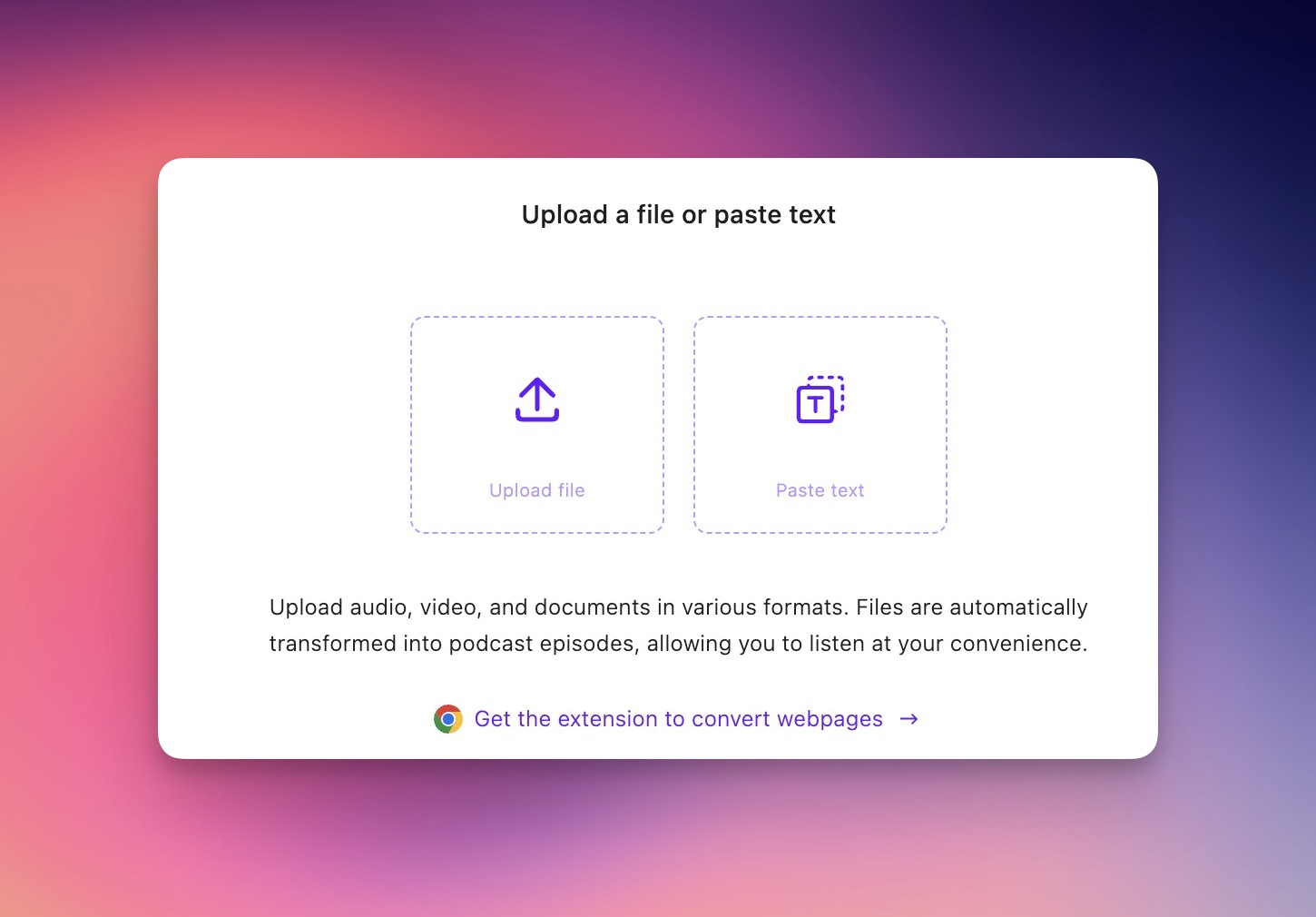 OmniAudio 添加内容弹窗界面