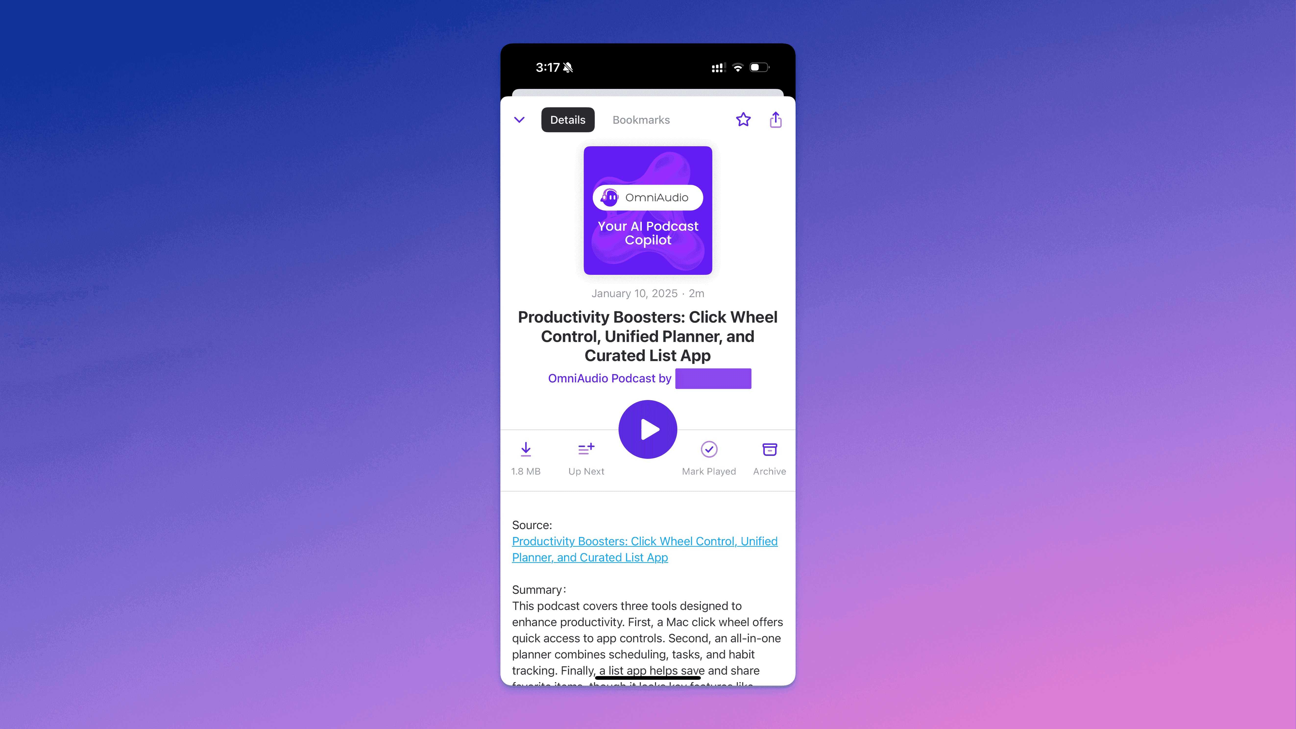Pocket Casts 中的效果